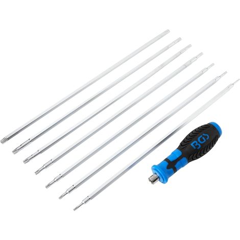 Juego de destornilladores con puntas intercambiables  perfil en T (para Torx) / T-Star (para Torx Plus) con perforación  8 piezas (1/2)