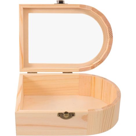 Boîte de Rangement pour Figurines en Bois Créative avec Couvercle Transparent en Acrylique D'arche, pour Organiser et Exposer des Jouets Miniatures (1/5)