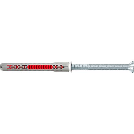 Cheville rallongée bimatières DuoXpand 8x120mm avec vis tête fraisée acier zingué T30 boîte de 50 pièces - FISCHER SAS