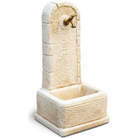 Fontana da Giardino Senza Rubinetto in Cemento Granulato di Marmo Perugia Nocciola