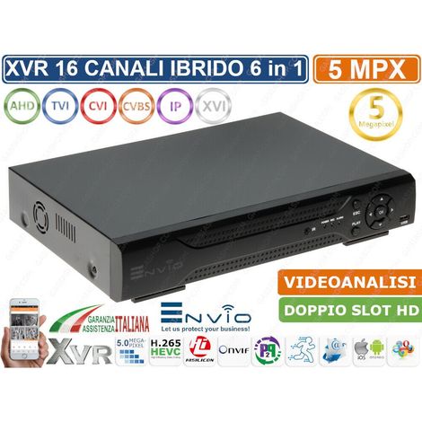 XVR DVR 6IN1 AHD CVI TVI CVBS XVI IP 16CH CANALI UTC 5 MP VIDEOANALISI CLOUD P2P - Capacità Hard Disk: Nessun Hard Disk (1/2)