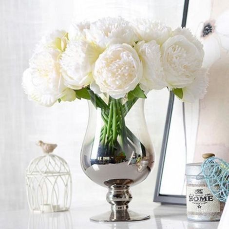 Bouquet de Pivoine - - Fleur de simulation - Blanc - Decoration d'interieur - Mariages (1/4)