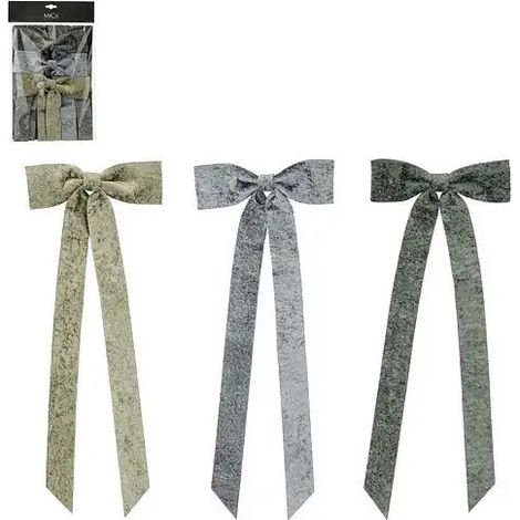 Set 3 fiocchi natalizi verde scuro. blu e verde 18.5 × H48 cm