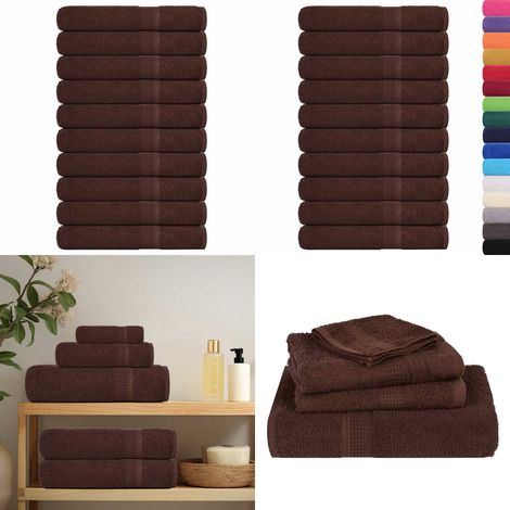 vidaXL Saunatücher 10 Stk. Braun 80x200 cm 360 g/m² 100% Baumwolle (1/5)