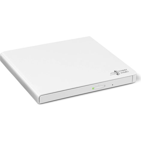 GP57EW40 Lecteur DVD/CD Externe USB 2.0 Portable Compact DVD-RW CD ROM Graveur de DVD pour Ordinateur de Bureau Portable Windows et Mac OS avec connectivité TV - Blanc (1/5)