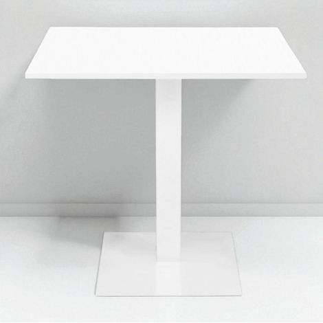 Tavolo bar ristorante 80x80 cm base bianca piano laminato Bianco frassino H 75 (1/5)