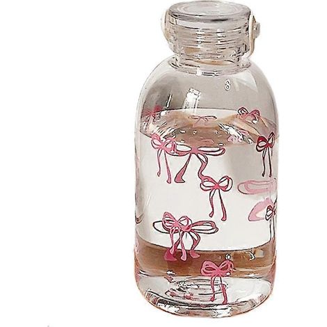 Gobelet en plastique rose à nœud tendance avec couvercle, cadeau pour femmes et sœurs (1/5)