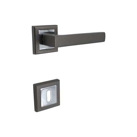 Maniglia Qstyle Con Rosette Patent Alluminio Antracite E Cromo