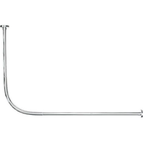 Tige de Rideau de Douche en Acier Inoxydable Forme L - Réglable 68-98 cm, Support d'Angle pour Séparation Douche/Bain (1/5)