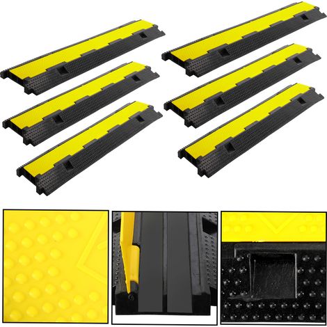 Wolketon 6 pièces Rampe Protection Câble pont de câble rampe d'accès en caoutchouc 2 canaux canal de câble protection de câble (1/5)