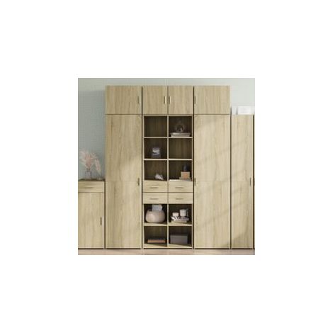 Buffet haut chêne sonoma 70x42,5x185 bois d'ingénierie (1/4)