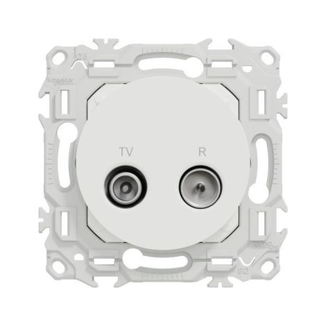 TV/FM-Anschlussdose Odace - Koaxialausgänge - Kreideweiß - SCHNEIDER - S920451 (1/4)