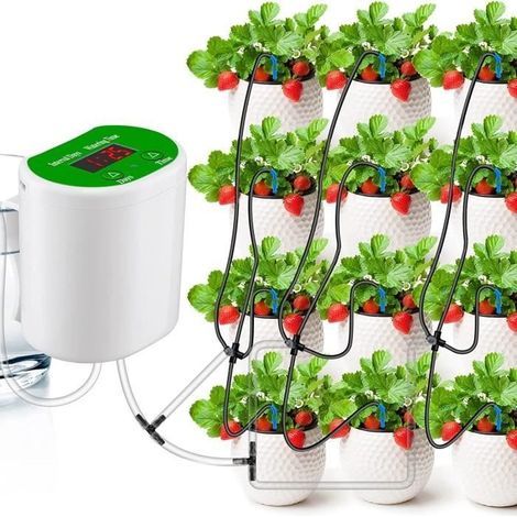Automatisches Tropfbewässerungsset, automatisches Bewässerungssystem für Zimmerpflanzen, LED-Anzeige (1/4)