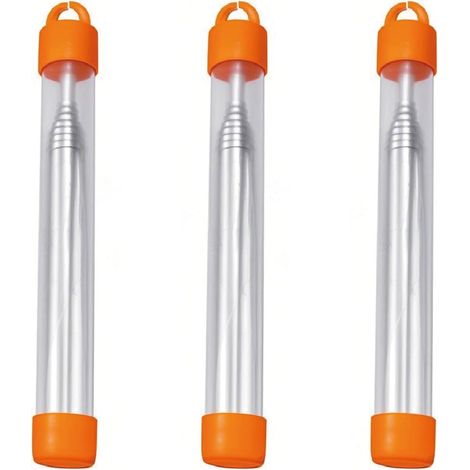 Lot de 3 Tube Soufflet Cheminée Portable pour Feu De Camp, Bouffadou Professionnel en Acier Inoxydable Télescopique 9.3mm, Barbecue (1/5)