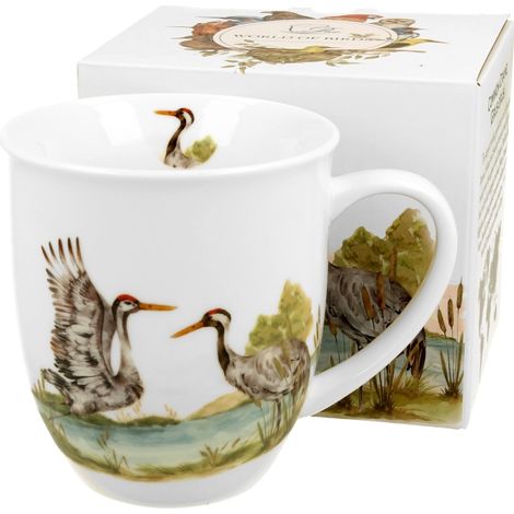 Tazza in porcellana da 400 ml con gru comuni - Mondo degli uccelli / Animali (1/5)