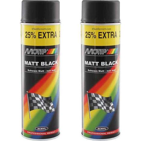 Lot de 2 bombes de peinture - noir mat - Motip