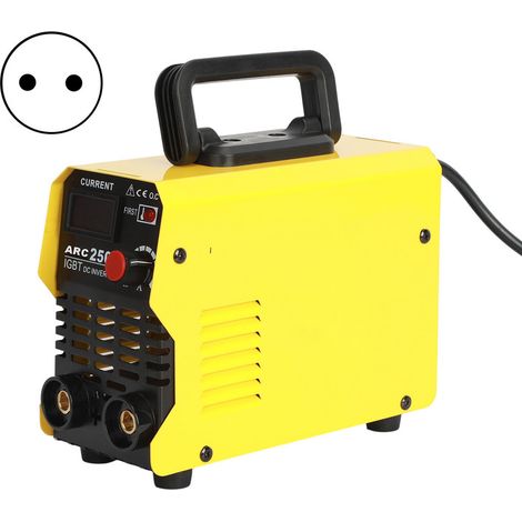 FIANAO – Schweißgerät – Elektroden-Schweißgerät – ARC250, zweispannig, Digitaldisplay, stromverstellbar, gute Wärmeabfuhr, 220V Mini-Wechselrichter – für Heimgebrauch – Maße: 22 × 9 × 18 cm – Gelb (1/5)