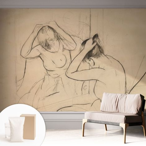 Papier peint intissé décoratif pour salon chambre et cuisine Facile à poser avec colle Élégance artistique 312x219 cm (1/5)