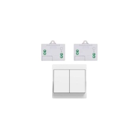 Funk-Wechselschalter-Set für die EU, batterielos, autark, mit Funkfernbedienung für die Heimbeleuchtung (EU 2-fach 1V2A) - Crezuo