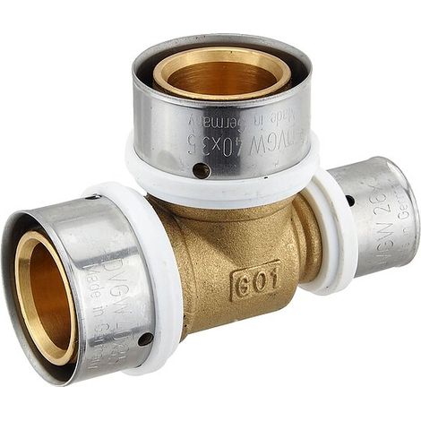 Pressfitting-T-Stück - reduziert - 40 x 3,5 - 40 x 3,5 - 26 x 3,0 mm für MV-Rohr