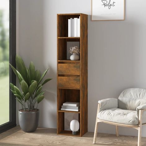 Bibliothèque, Étagère de Rangement, Meuble pour Dossier, Armoire de Rangement Chêne fumé 36x30x171 cm Bois d'ingénierie AXZ68726 (1/5)