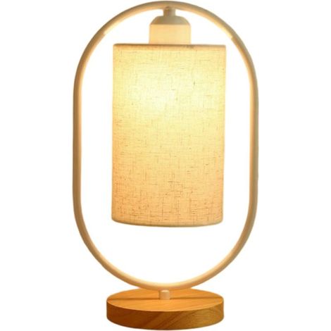 Lampe de table de chevet LED, lampe de chambre avec abat-jour en tissu moderne, lampe de table au design élégant pour chambre, salon, table à manger, bureau (ampoule LED 5W) (1/5)