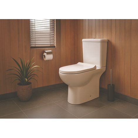 ONDEE - Inodoro ceramica blanca sin brida para 1 mejor higiene ADI SH