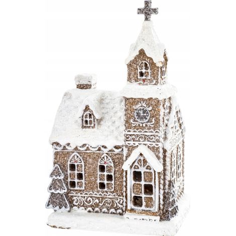 Dekorative LED-Haus-Weihnachtsfigur, Lebkuchenkapelle, Zauberdorf (1/5)