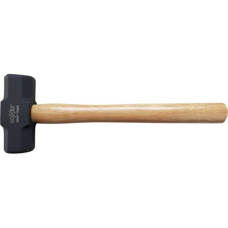Marteau de Maçon 1500 g – Masse Carrée avec Manche en Bois 37 cm – Tête Acier Revêtue Noir – Outil de Démolition
