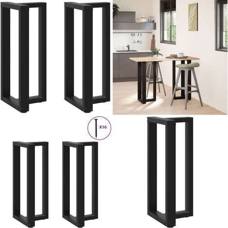 vidaXL Pieds de table de bar forme de T 2 pcs noir 50x35x(90-91) cm