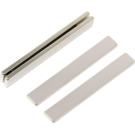 N42 Magneta Neodimio Per Arti, Mestieri, Produzione Di Modelli, Fai -Da -Te, Hobby, Ufficio E Casa - 75mm x 10mm x 3mm Di Spessore - 12,4kg Di Tiro - Pacco Di 2 (1/2)
