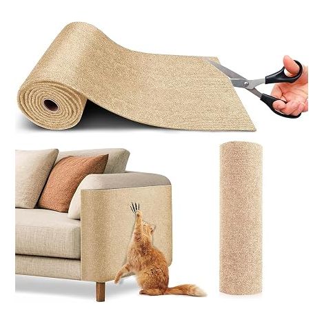 Film Anti Griffures Autocollant pour Canapé,200x40 cm, Protection pour Meubles Contre Chats, Tapis et Ruban Griffer pour Chat (Kaki) (1/4)
