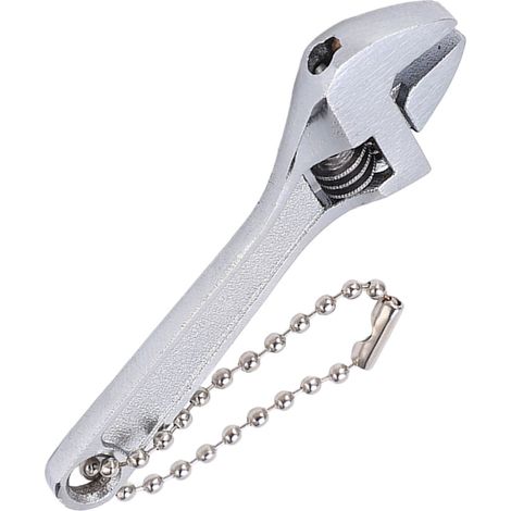 Clé porte-clés en acier galvanisé, réglable et portable, mini clé à molette professionnelle haute dureté pour usage industriel et domestique, 6,35 cm, finition électro-argentée (1/5)