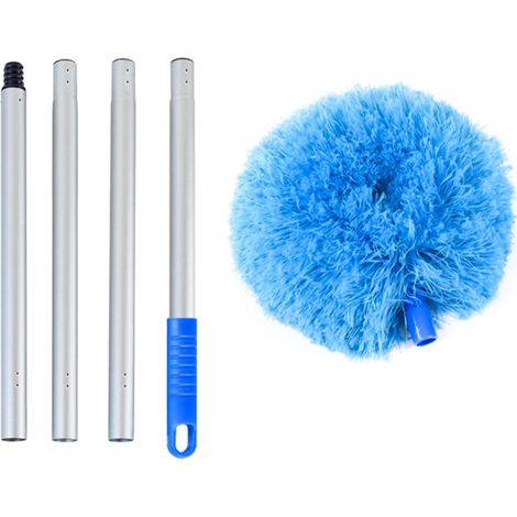 Duster Pour Ventilateur De Plafond - Manche Télescopique En Aluminium 140 Cm - Microfibre Lavable - Pour Nettoyage Hauteurs, Meubles, Stores Et Plafonds (1/5)
