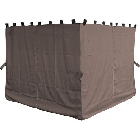 4 Seitenteile für Pavillon Nizza 3x3m Seitenwand Taupe / Beigegrau RAL 7006 (1/5)