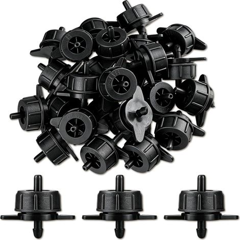 Arrosage Goutte à Goutte 50 Pièces, Goutteur 4 L/h, Goutteur Arrosage Goutte à Goutte, Goute a Goute Arrosage Exterieur 33 x 39 mm, Embout Micro Irrigation pour Jardin, Serre, Pots (1/5)