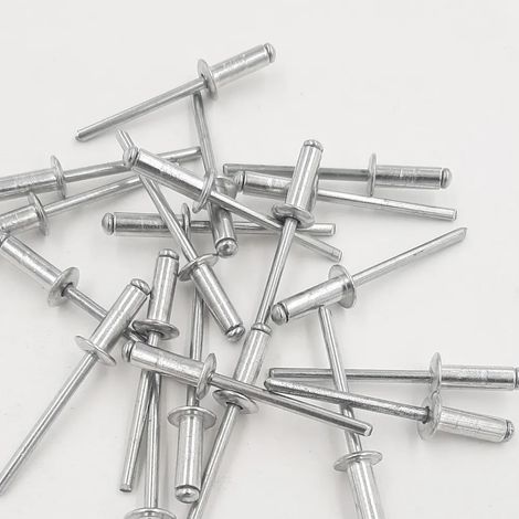 RIVETTI IN ALLUMINIO con CHIODO IN ACCIAIO  DIAMETRO 3.4 MM - LUNGHEZZA 7 MM - SPESSORE FISSABILE(S) 3/4 MM (1/2)
