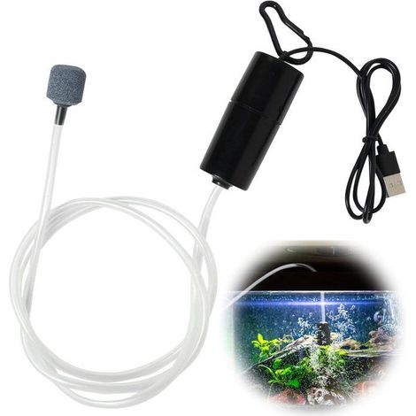 Pompe à air pour aquarium - Silencieuse - Pompe à oxygène pour aquarium - Mini pompe à air USB pour aquarium - Aérateur Étiquette (1/4)