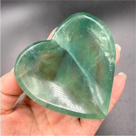Naturel Fluorite Quartz Cristal Bol cendrier savon Pierre et pierre précieuse boîte plaque décorative décoration de la maison cadeau Décoration Collections de la maison (Color : Love) (1/5)