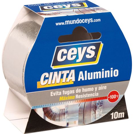Rouleau de ruban adhésif en aluminium résistant à la chaleur CEYS 10 m x 50 mm 507616 (1/2)