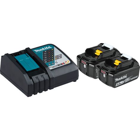 Makita pack dos baterías 5ah 18V LXT con cargador rápido