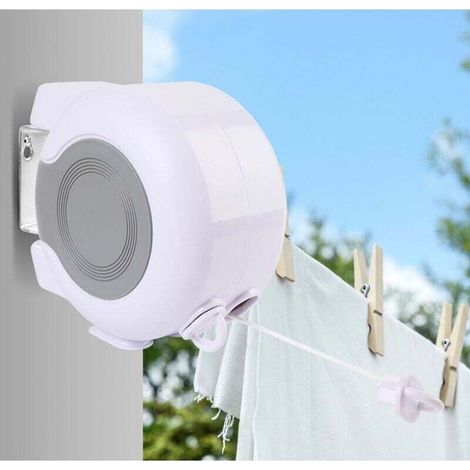 Corde A Linge Rétractable - 13 M - Pour Balcon Jardin Salle De Bain - 2 Lignes - Extérieur Intérieur (1/5)