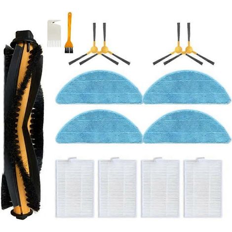 Pièces de rechange pour aspirateur robot Kabum Smart 700/500 : brosse latérale principale, filtre HEPA et chiffon de nettoyage. (1/5)