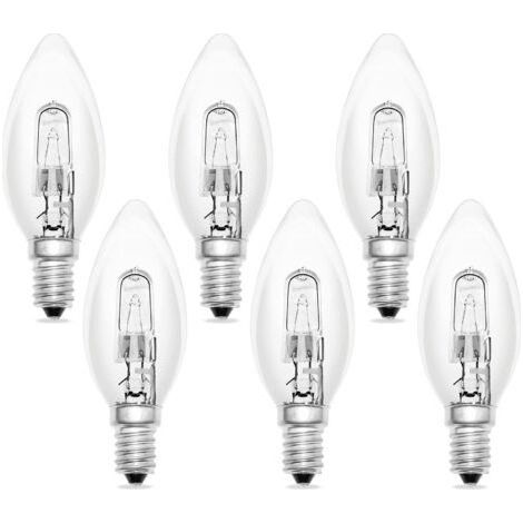Set of 6 C35 E14 230V, 28w bulb, Transparent Candle E14 Dimmable Warm White 2700K, C35 Candle Bulbs for Chandeliers, Wall Lights, Ceiling Lights (1/5)