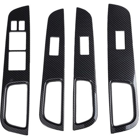 Voiture en Fiber de Carbone FenêTre Verre Ascenseur Bouton Interrupteur Couvercle Garniture Porte Accoudoir Panneau pour Tiida RHD 2005-2010 (1/2)