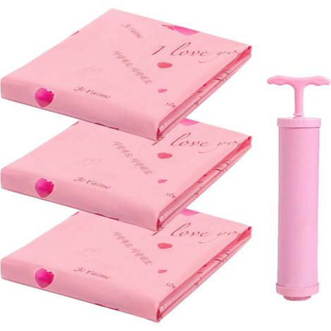 Sac de rangement pour couette, pliable et compressible sous vide, rose-AquaForge