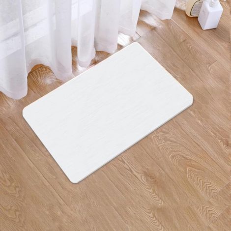 Kieselgur-Fußmatte, hartes Material, geeignet für Badezimmer und Küchen (weiß, 39 x 60 x 0,9 cm) (1/5)