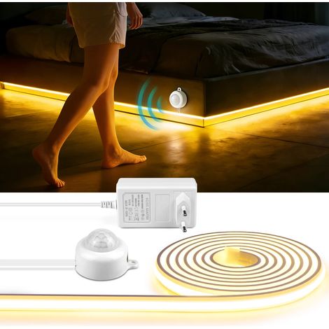 Interrupteur intelligent à détection de présence (lumière naturelle), bande LED COB 24 V avec ruban adhésif en silicone néon (1/4)