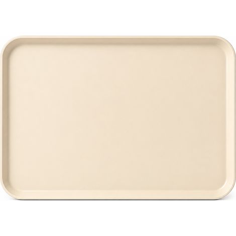 Plateau de service en plastique beige 38 x 26,9 cm — plat compartimenté pour la table (1/5)