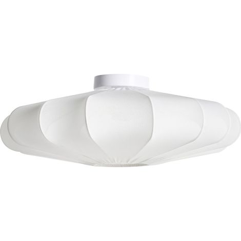 Lampada a sospensione con base in ferro e paralume in tessuto Bianco Umchabezi (1/5)